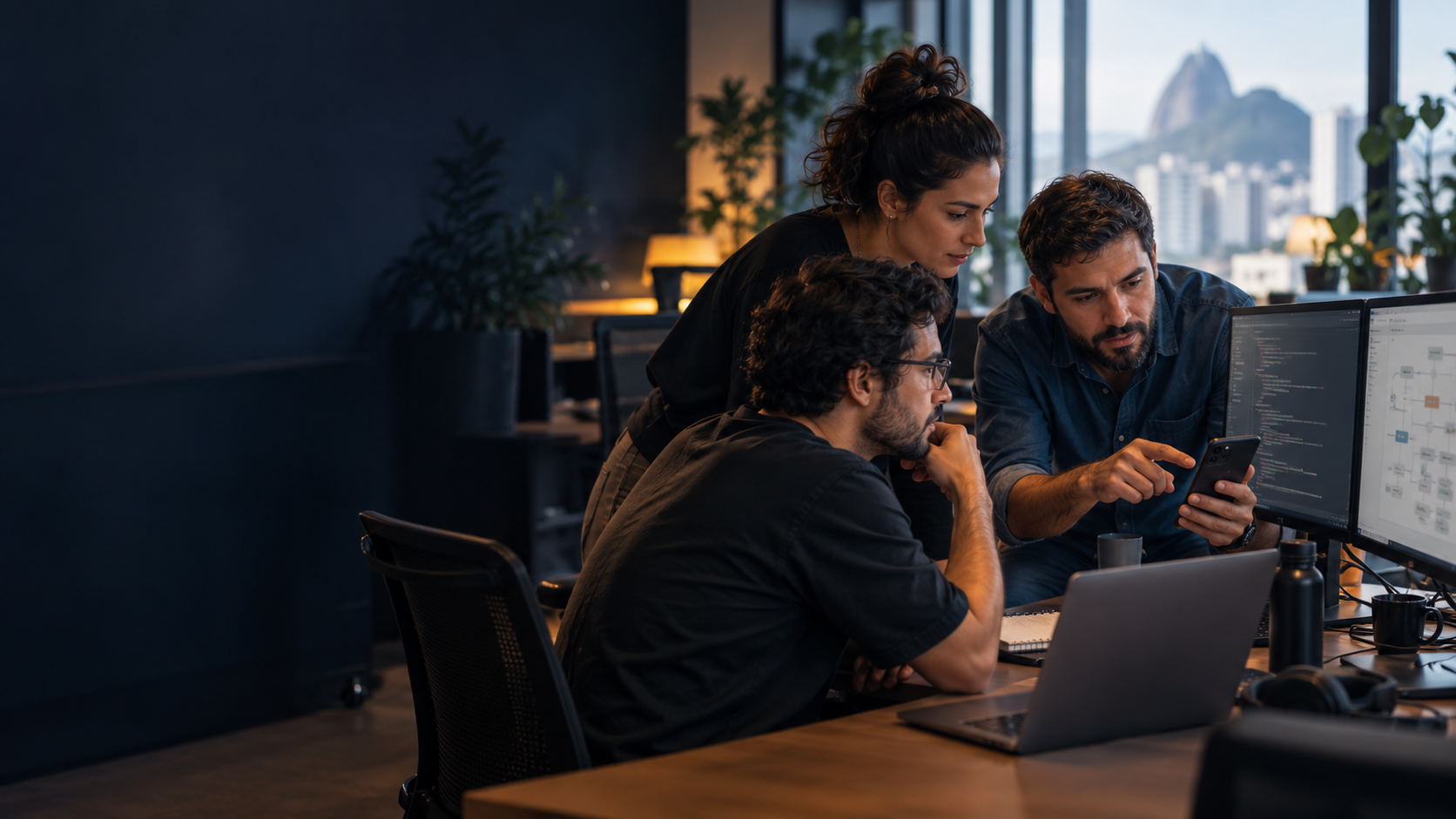 Profesionales trabajando en el desarrollo y la integración de soluciones digitales